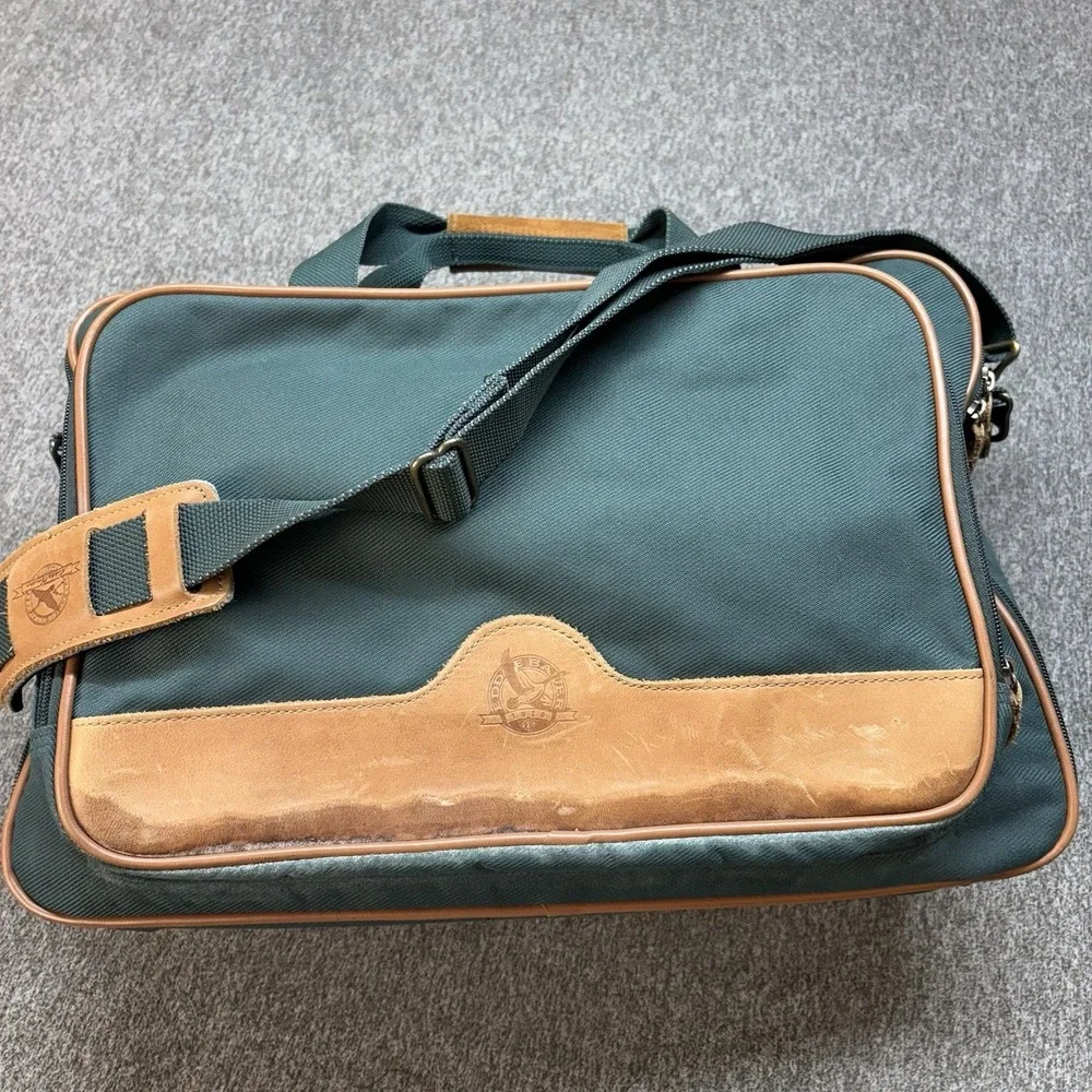 Vintage Eddie Bauer Canvas Leather Messenger Bag‎ Laptop Computer Case Strap